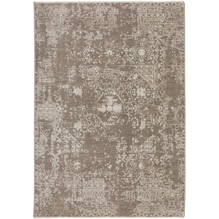 8 X 10 Gray Oriental Area Rug With Fringe Image 3