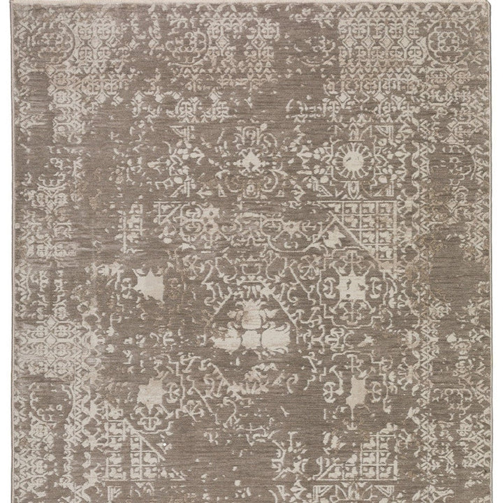 8 X 10 Gray Oriental Area Rug With Fringe Image 8