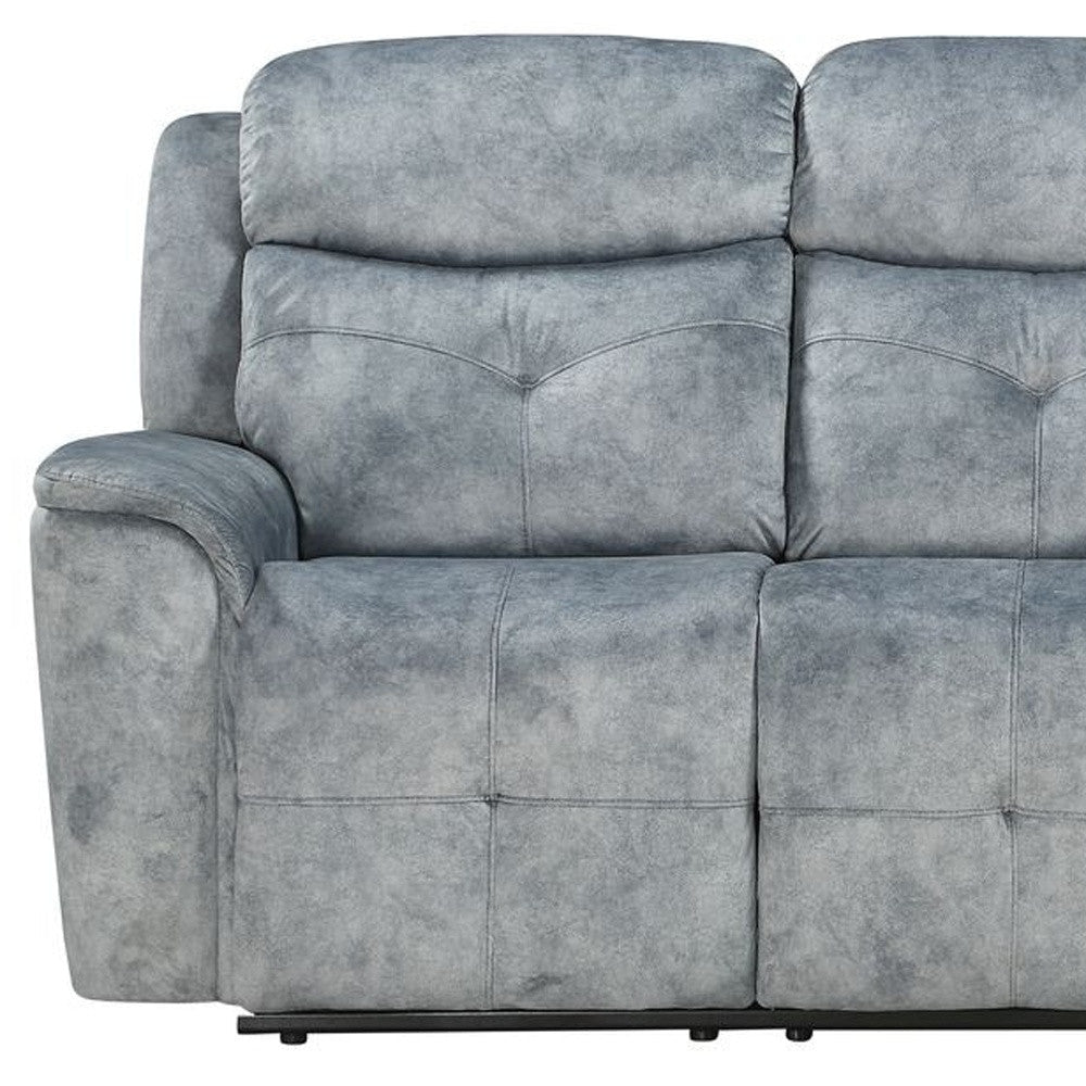 83" Gray Velvet Reclining Sofa With Black Legs Image 4