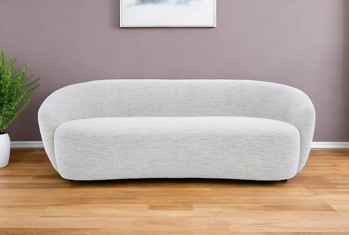 90" Off White Sofa With Black Legs Image 5