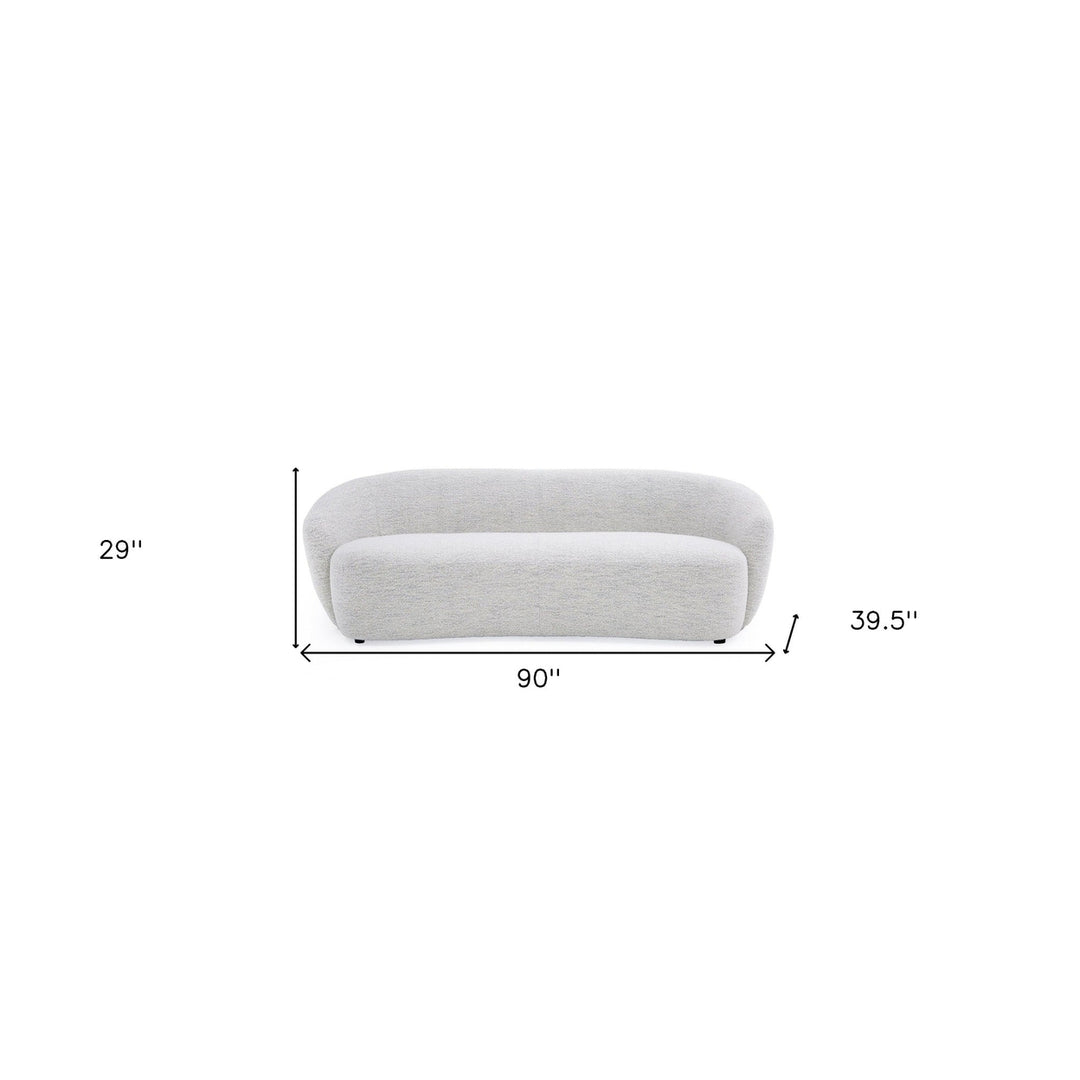 90" Off White Sofa With Black Legs Image 6