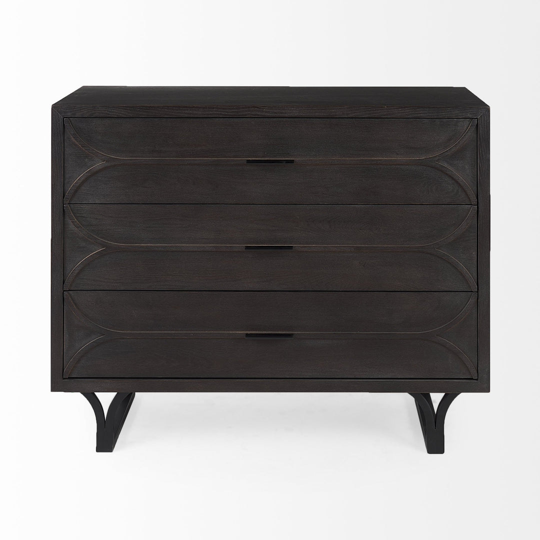 Contemporary Dark Oval Accent Cabinet Image 2