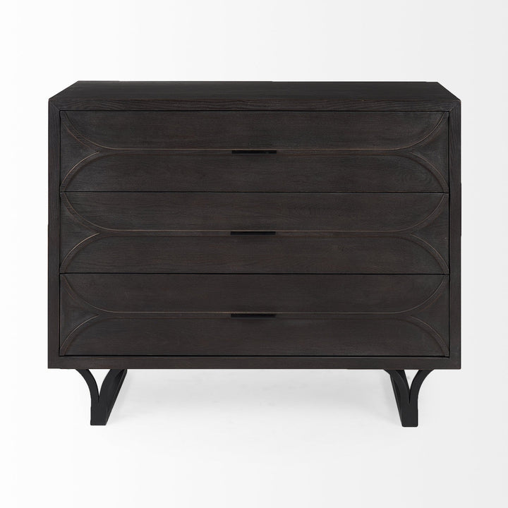 Contemporary Dark Oval Accent Cabinet Image 2