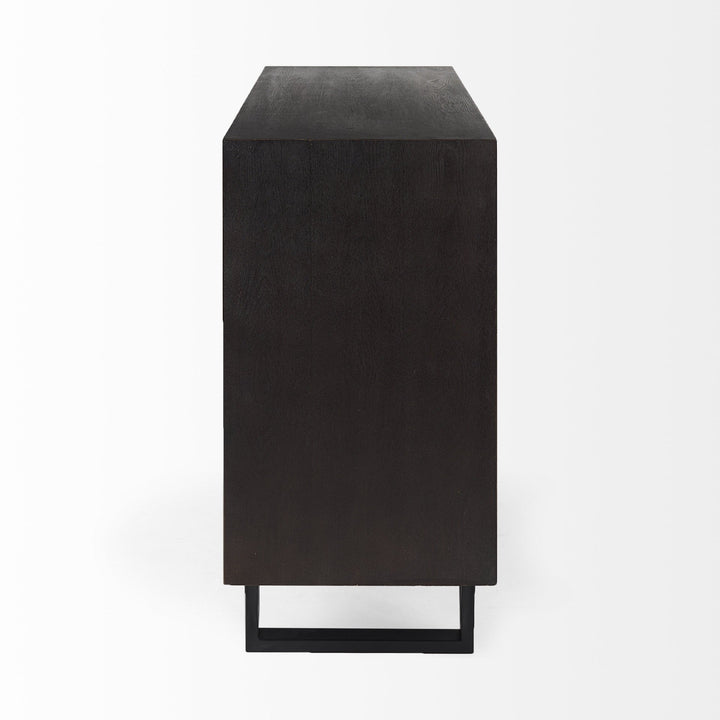 Contemporary Dark Oval Accent Cabinet Image 3