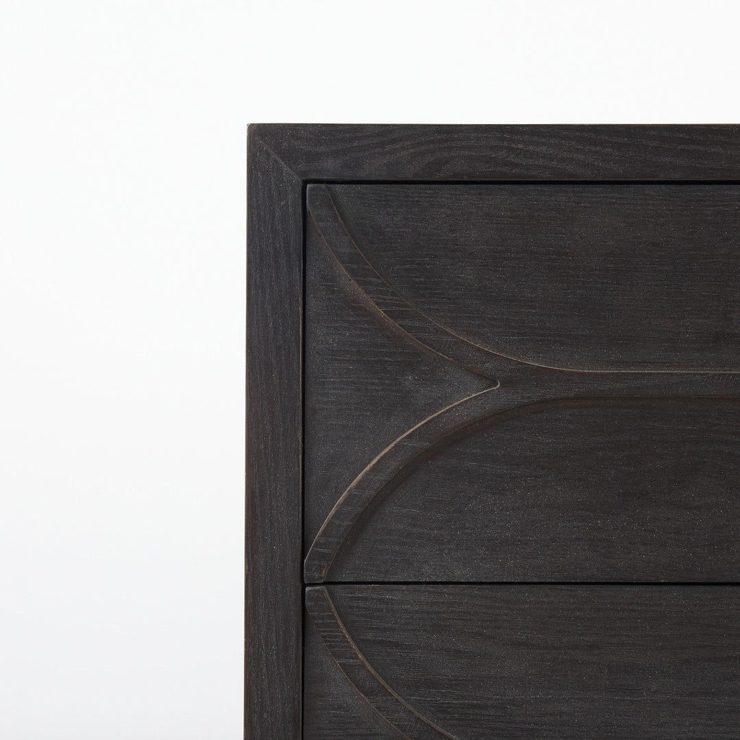 Contemporary Dark Oval Accent Cabinet Image 6