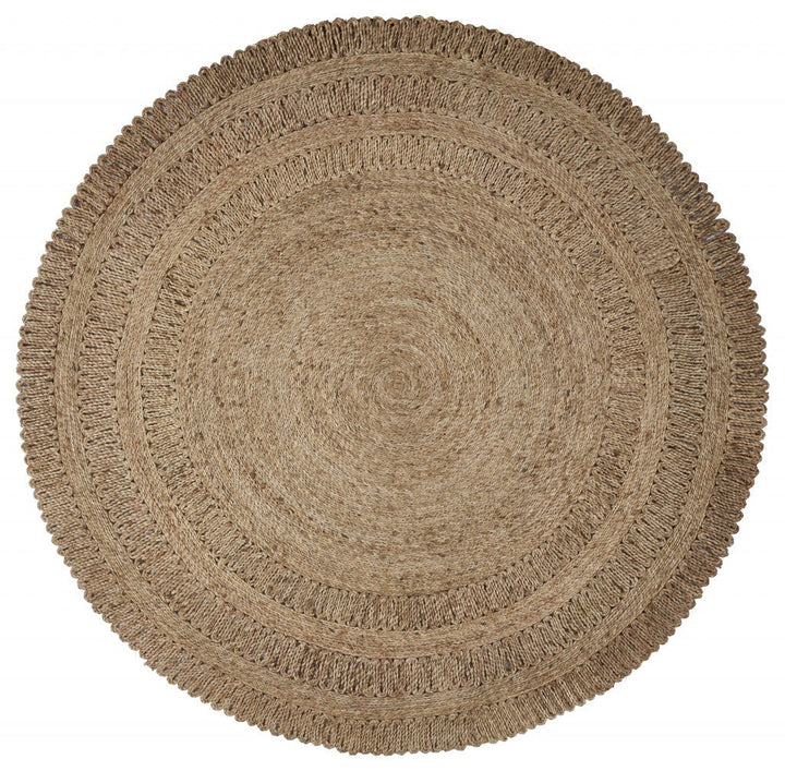 Gray Toned Braided Natural Jute Area Rug Image 4