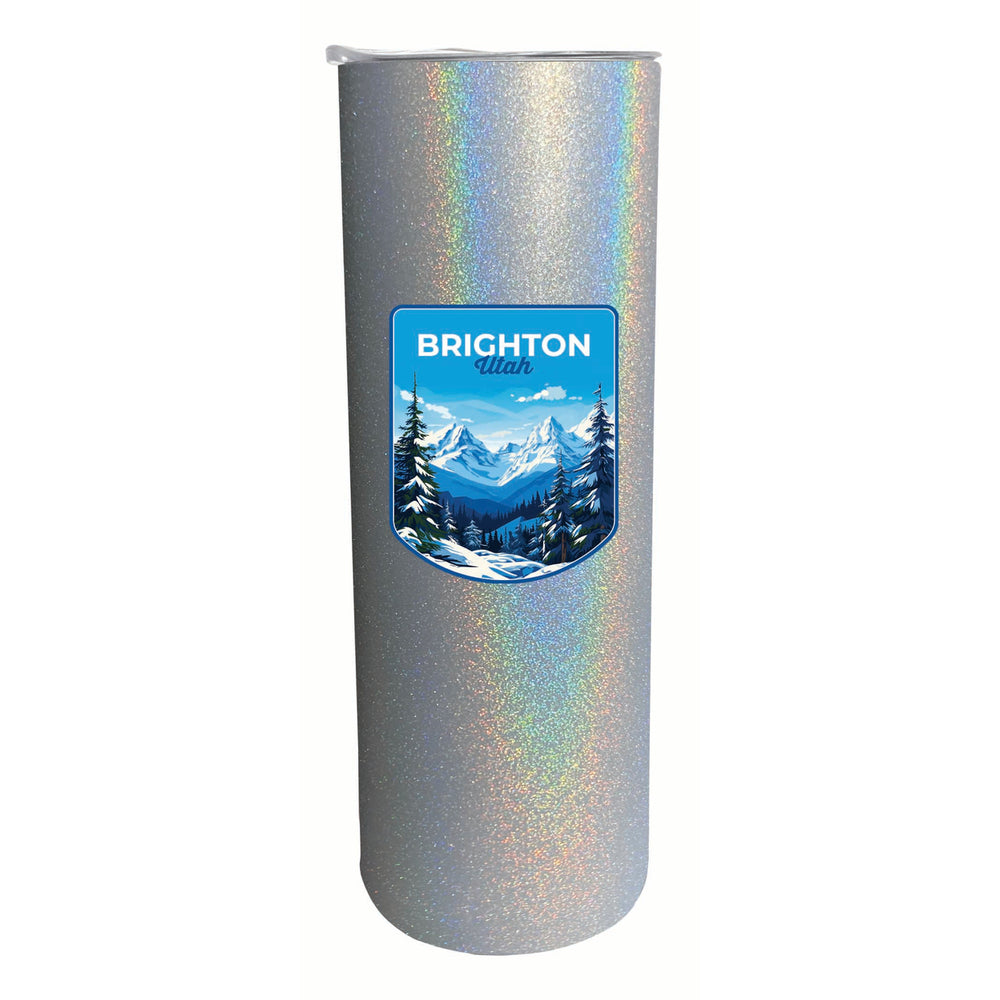 Brighton Utah Ski Resort Mountain Design Souvenir 20 oz Insulated Stainless Steel Skinny Tumbler Image 2