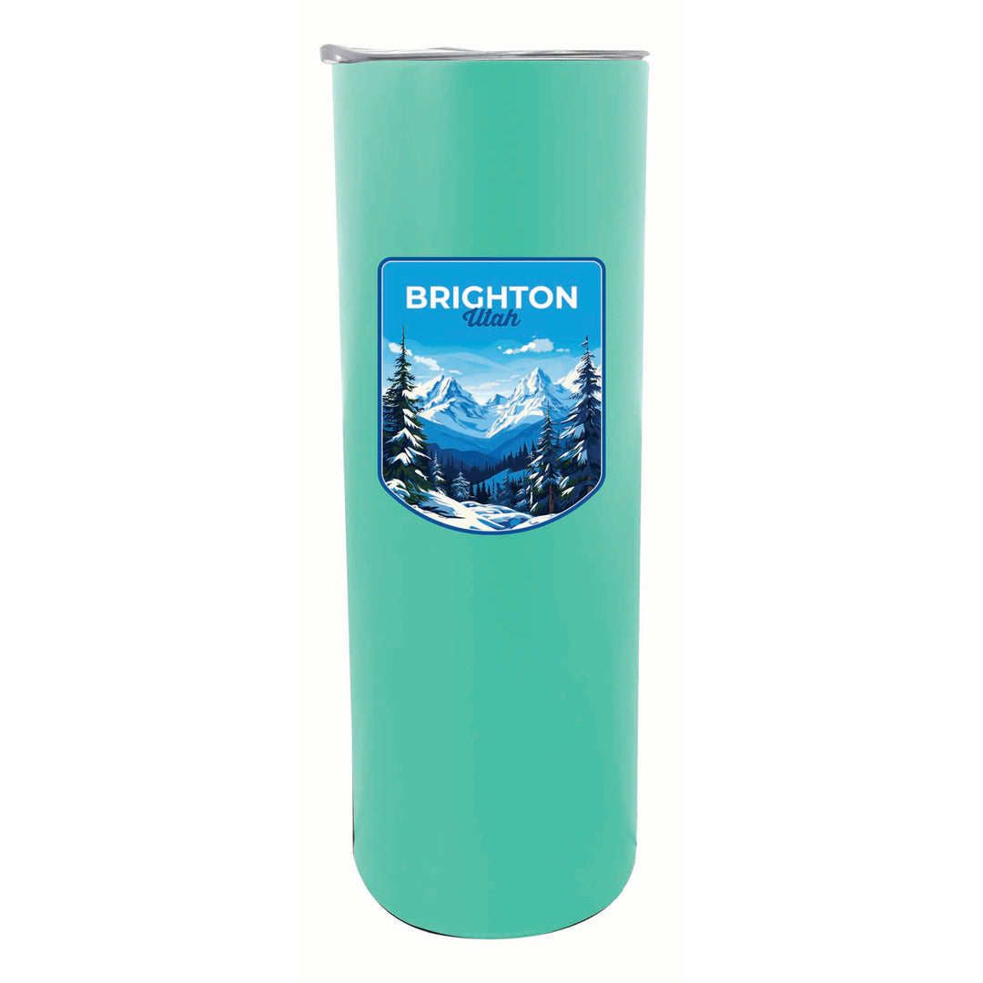 Brighton Utah Ski Resort Mountain Design Souvenir 20 oz Insulated Stainless Steel Skinny Tumbler Image 4