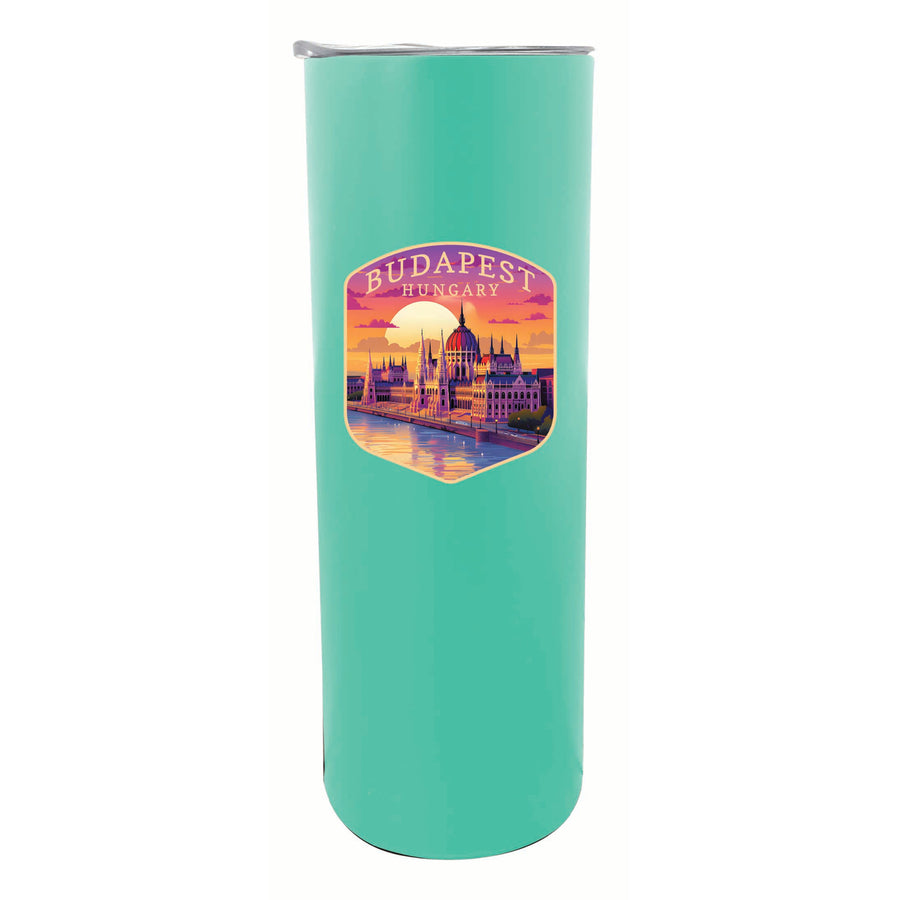 Budapest Hungary Parliament Building Design Souvenir 20 oz Insulated Stainless Steel Skinny Tumbler Image 1