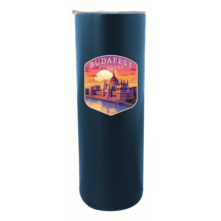 Budapest Hungary Parliament Building Design Souvenir 20 oz Insulated Stainless Steel Skinny Tumbler Image 3