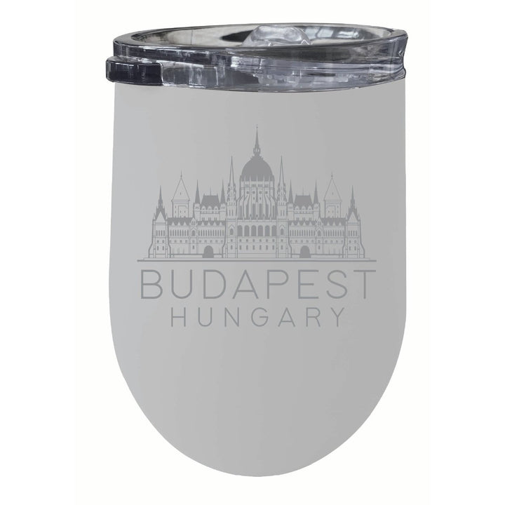 Budapest Hungary Souvenir 12 oz Engraved Insulated Wine Stainless Steel Tumbler Image 1