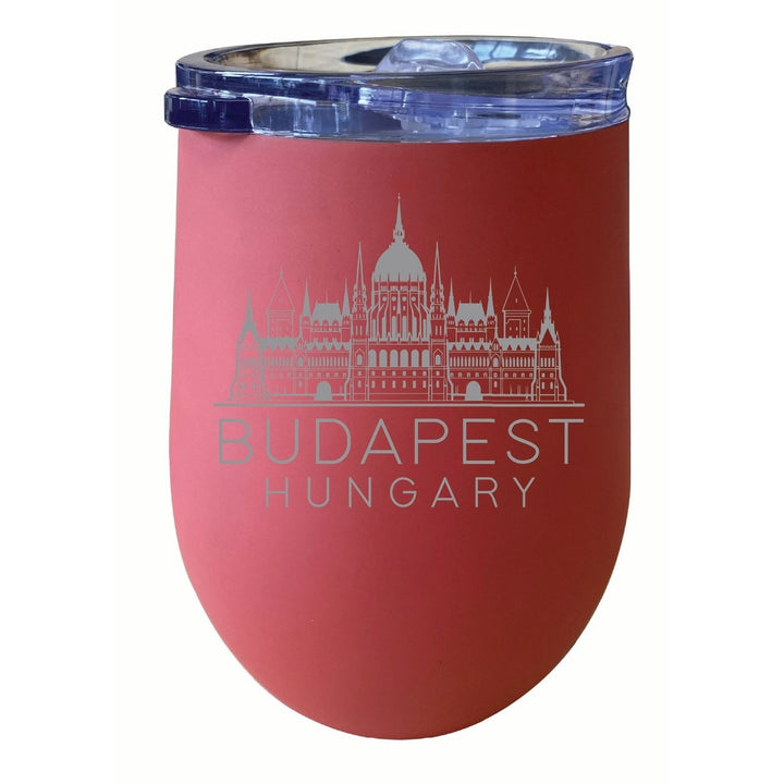 Budapest Hungary Souvenir 12 oz Engraved Insulated Wine Stainless Steel Tumbler Image 1