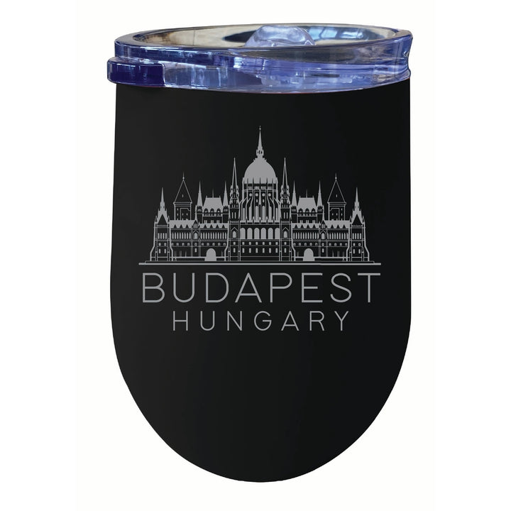 Budapest Hungary Souvenir 12 oz Engraved Insulated Wine Stainless Steel Tumbler Image 5