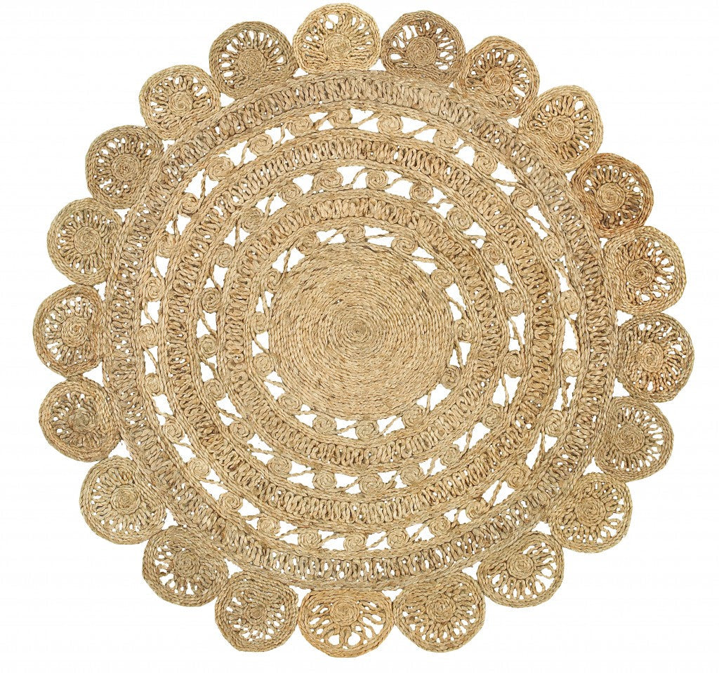 Sunshine Golden Natural Jute Area Rug Image 1