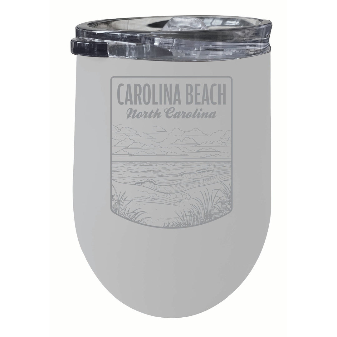 Carolina Beach North Carolina Souvenir 12 oz Engraved Insulated Wine Stainless Steel Tumbler Image 3