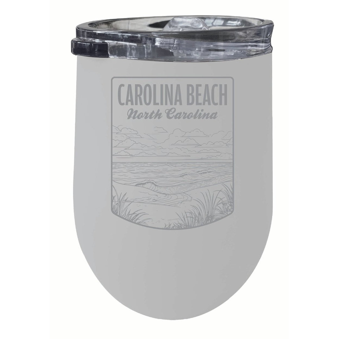 Carolina Beach North Carolina Souvenir 12 oz Engraved Insulated Wine Stainless Steel Tumbler Image 1