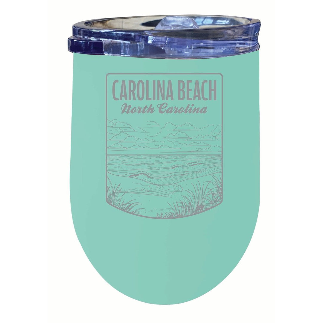 Carolina Beach North Carolina Souvenir 12 oz Engraved Insulated Wine Stainless Steel Tumbler Image 1