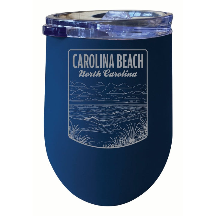 Carolina Beach North Carolina Souvenir 12 oz Engraved Insulated Wine Stainless Steel Tumbler Image 5