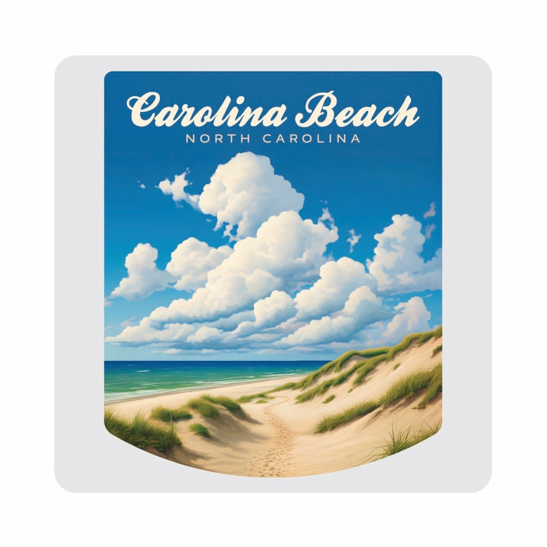 Carolina Beach, North Carolina. Beach and Sand Dunes Design Souvenir 4x4-Inch Coaster Acrylic 4 Pack Image 1