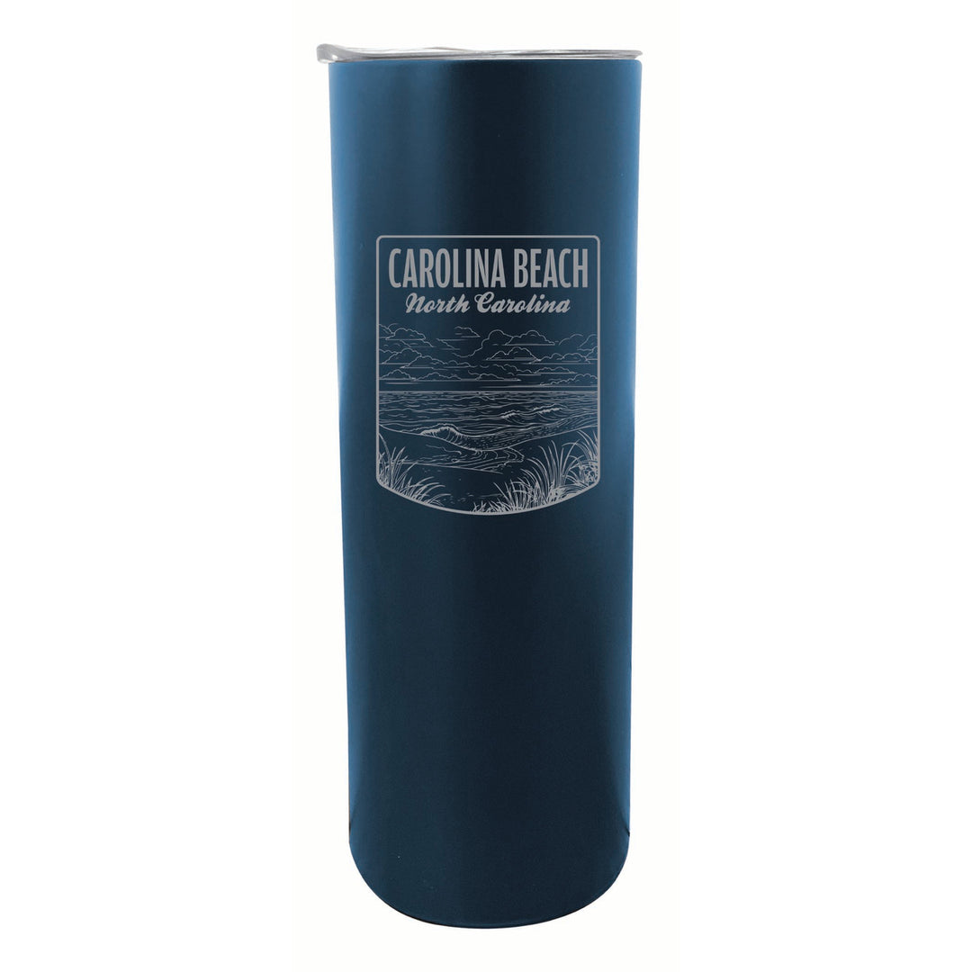 Carolina Beach North Carolina Souvenir 20 oz Engraved Insulated Stainless Steel Skinny Tumbler Image 5