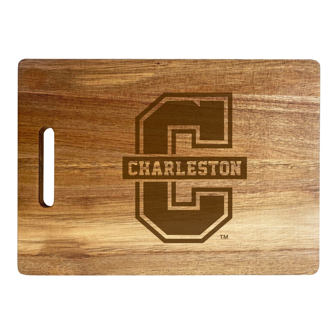 College of Charleston Engraved Wooden Cutting Board 10" x 14" Acacia Wood Officially Licensed Collegiate Product Image 2