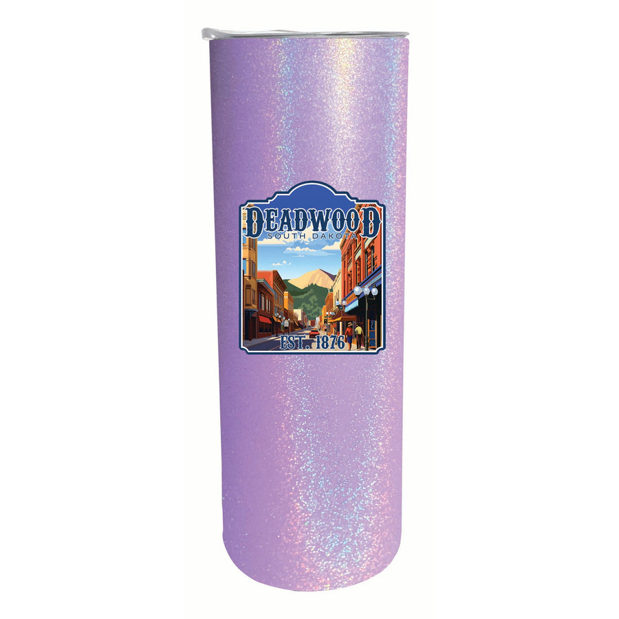 Deadwood South Dakota Wild West Design Souvenir 20 oz Insulated Stainless Steel Skinny Tumbler Image 1