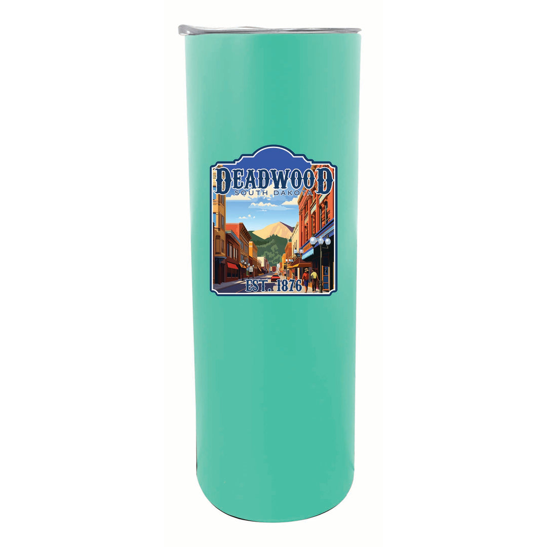 Deadwood South Dakota Wild West Design Souvenir 20 oz Insulated Stainless Steel Skinny Tumbler Image 2