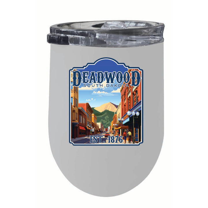 Deadwood South Dakota Wild West Design Souvenir 12 oz Insulated Wine Stainless Steel Tumbler Image 5