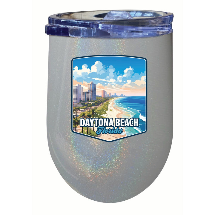 Daytona Beach Florida Ocean Shoreline Design Souvenir 12 oz Insulated Wine Stainless Steel Tumbler Image 4