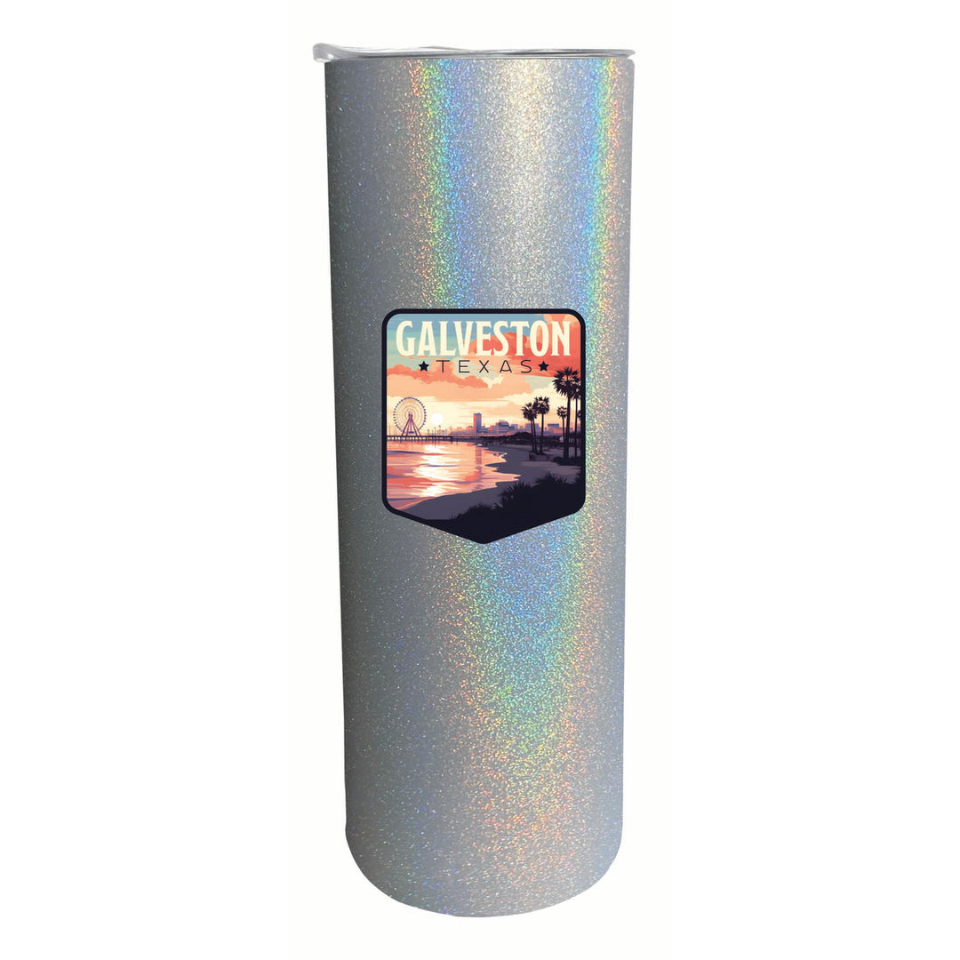 Galveston Texas Pleasure Pier Design Souvenir 20 oz Insulated Stainless Steel Skinny Tumbler Image 4