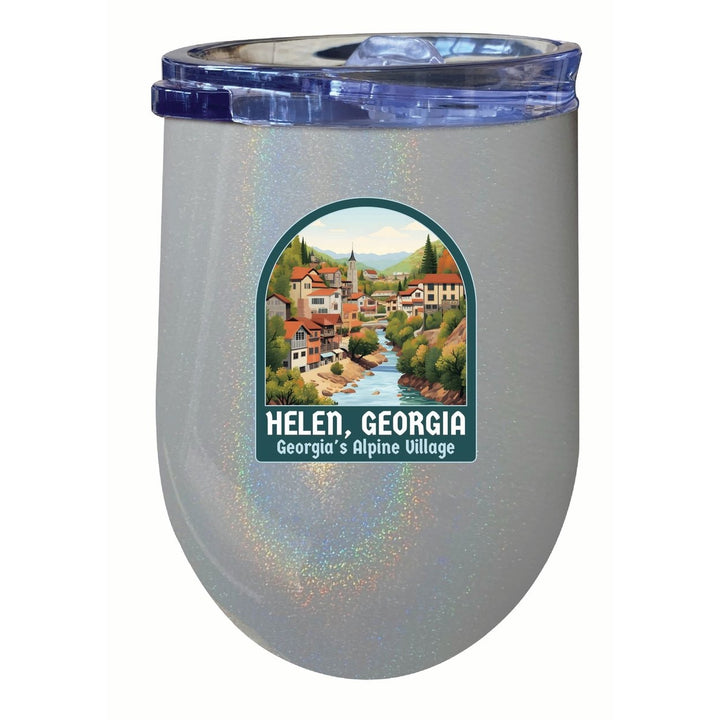 Helen Georgia Alpine Village Design Souvenir 12 oz Insulated Wine Stainless Steel Tumbler Image 1