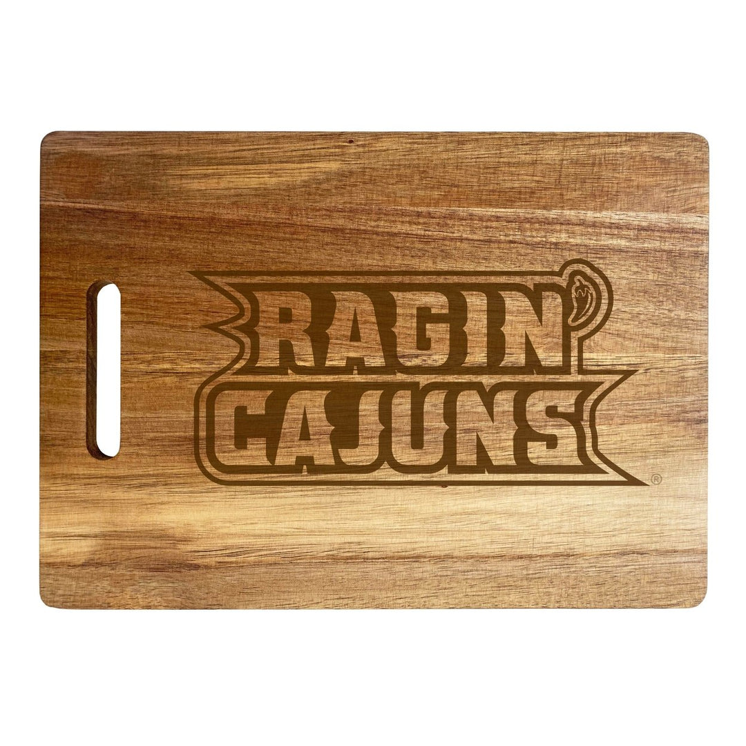 Louisiana at Lafayette Engraved Wooden Cutting Board 10" x 14" Acacia Wood Officially Licensed Collegiate Product Image 1