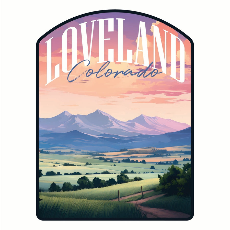 Loveland Colorado Pastel Landscape Design Souvenir Vinyl Decal Sticker Image 1