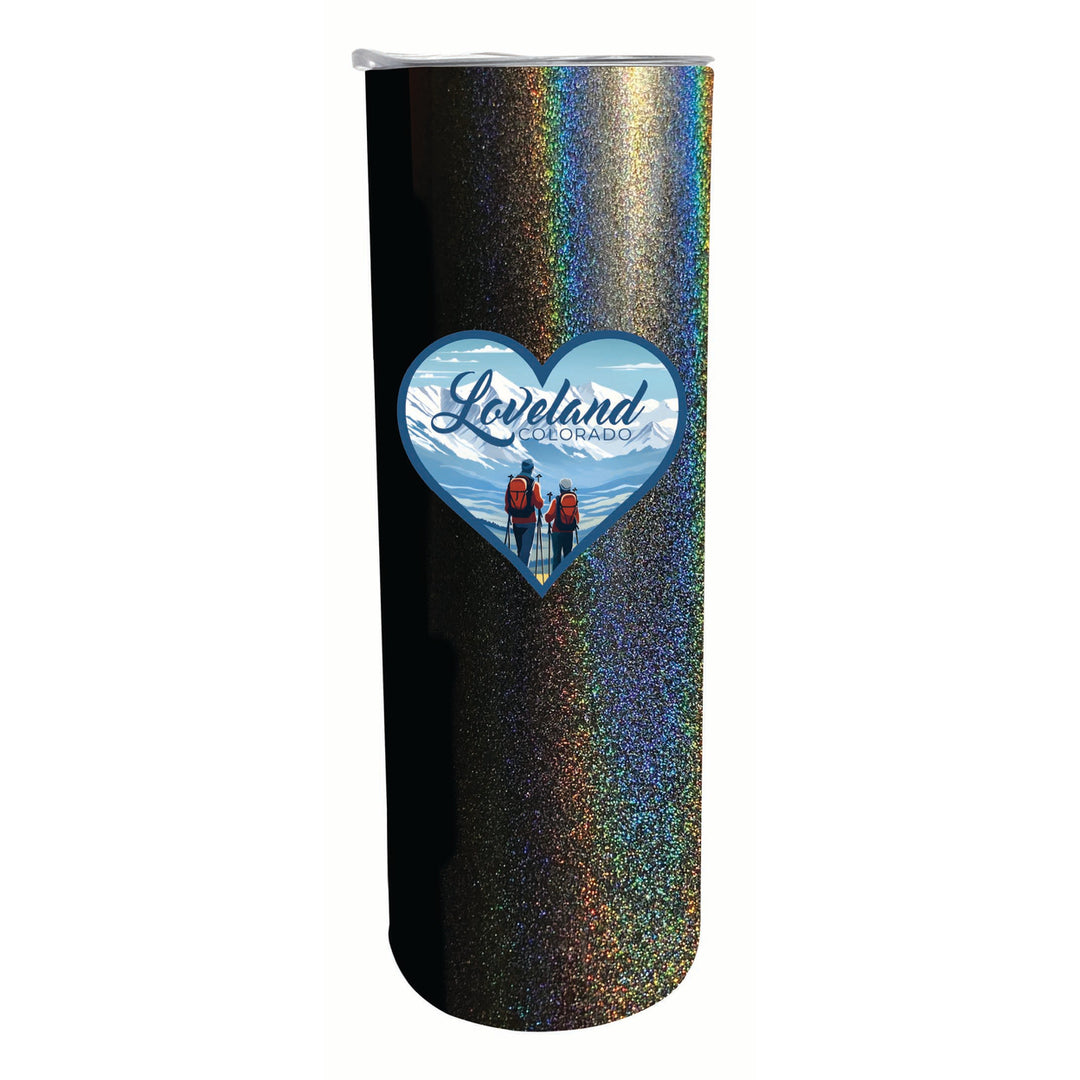 Loveland Colorado Ski Love Design Souvenir 20 oz Insulated Stainless Steel Skinny Tumbler Image 5