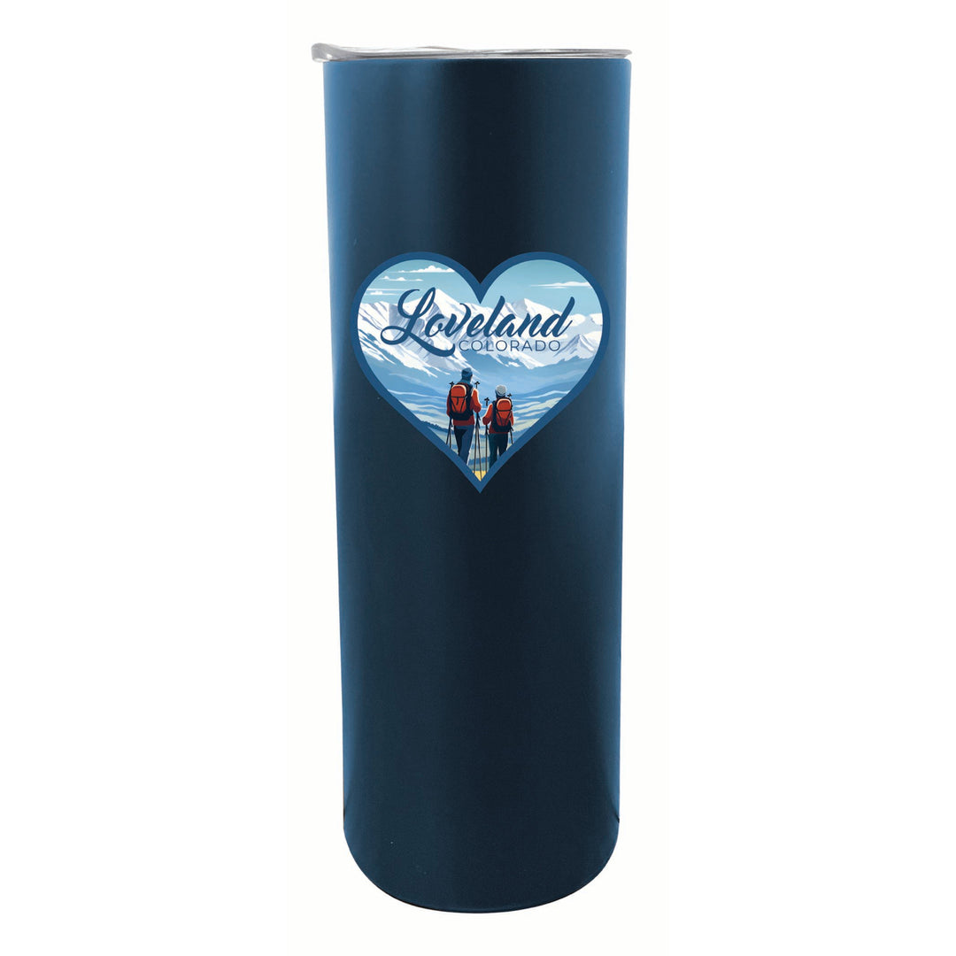 Loveland Colorado Ski Love Design Souvenir 20 oz Insulated Stainless Steel Skinny Tumbler Image 6