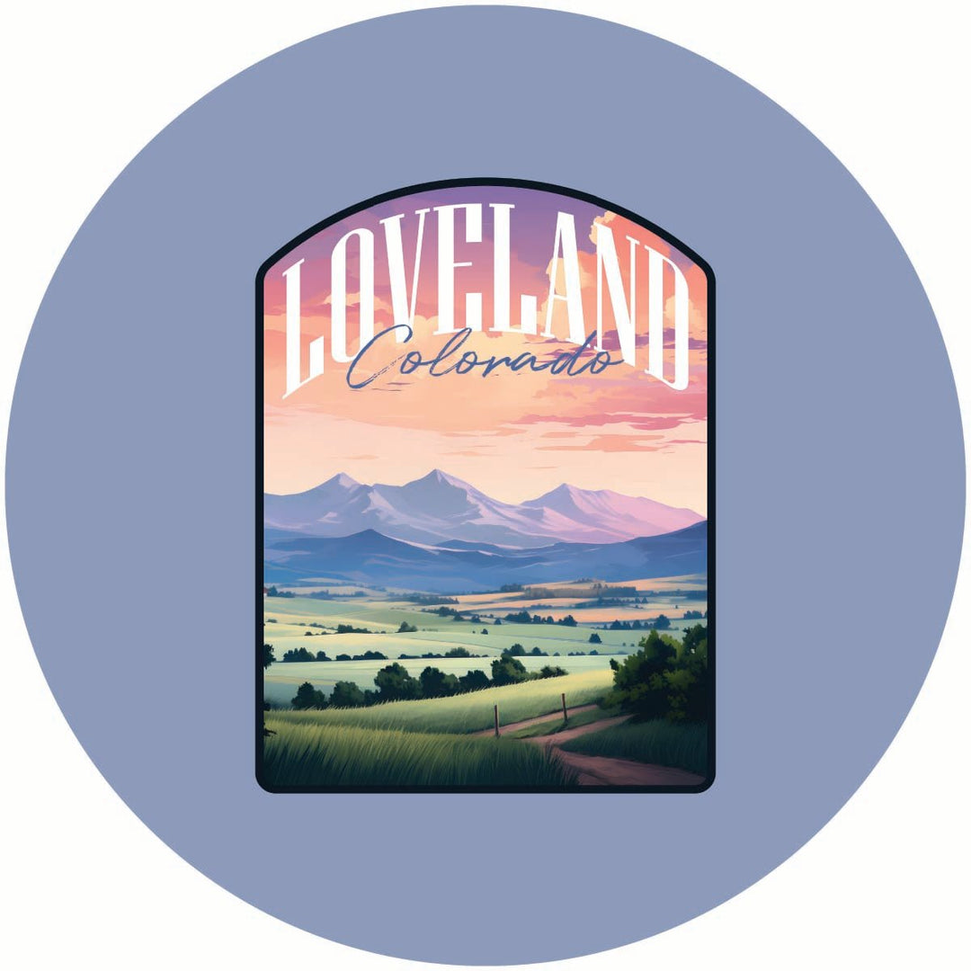 Loveland Colorado Pastel Landscape Design Souvenir Coaster Paper 4 Pack Image 1