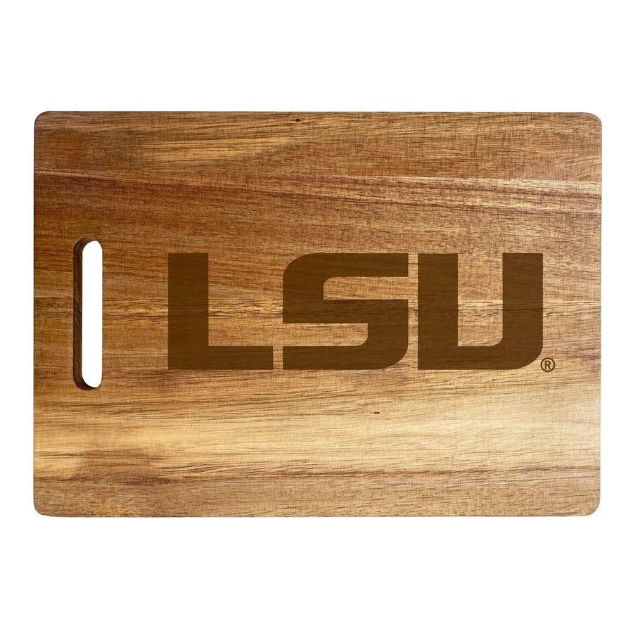 LSU Tigers Engraved Wooden Cutting Board 10" x 14" Acacia Wood Officially Licensed Collegiate Product Image 1