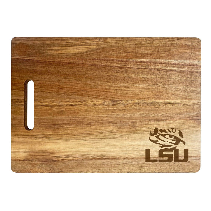 LSU Tigers Engraved Wooden Cutting Board 10" x 14" Acacia Wood Officially Licensed Collegiate Product Image 1