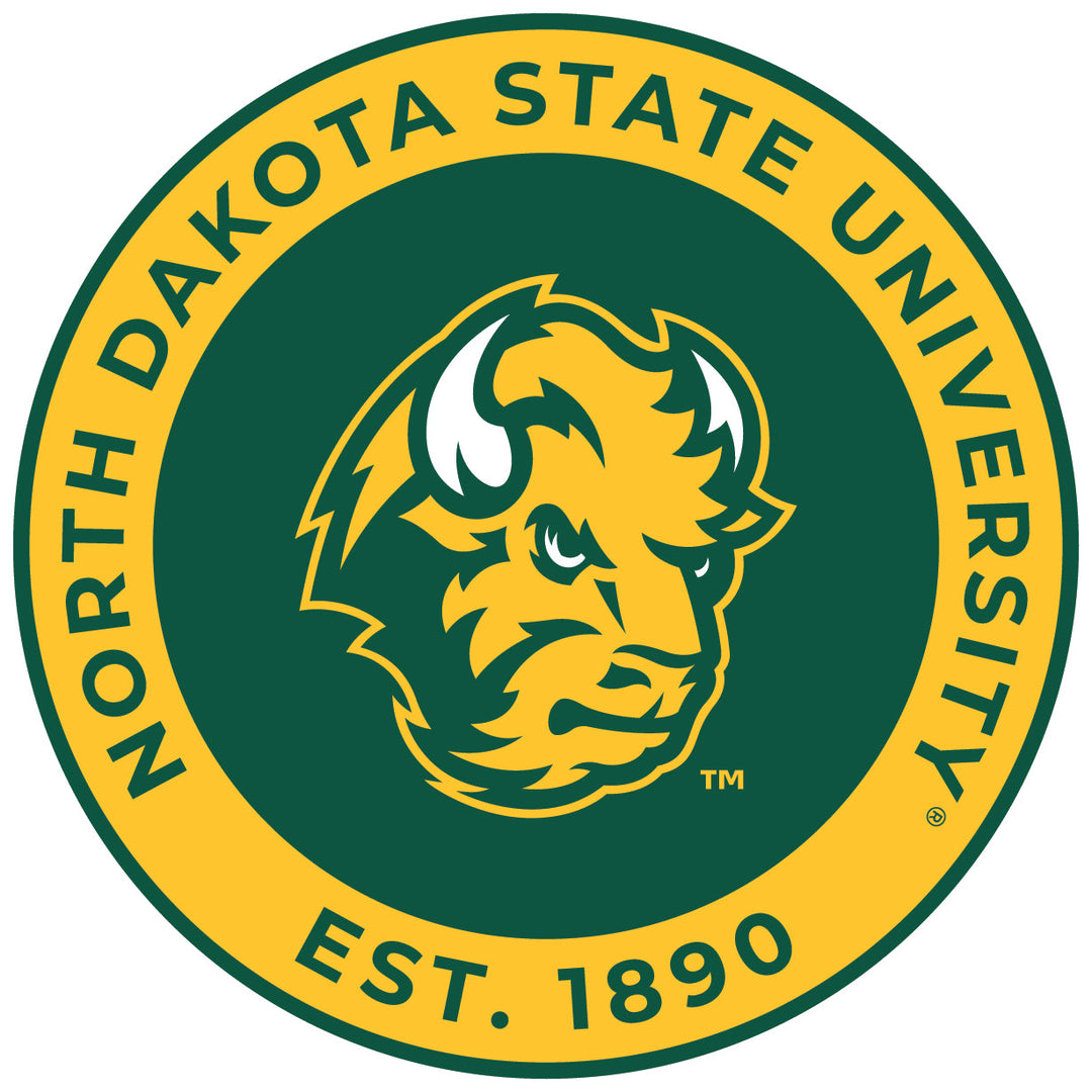 North Dakota State Bison Round Vinyl Decal Sticker Officially Licensed Collegiate Product Image 1