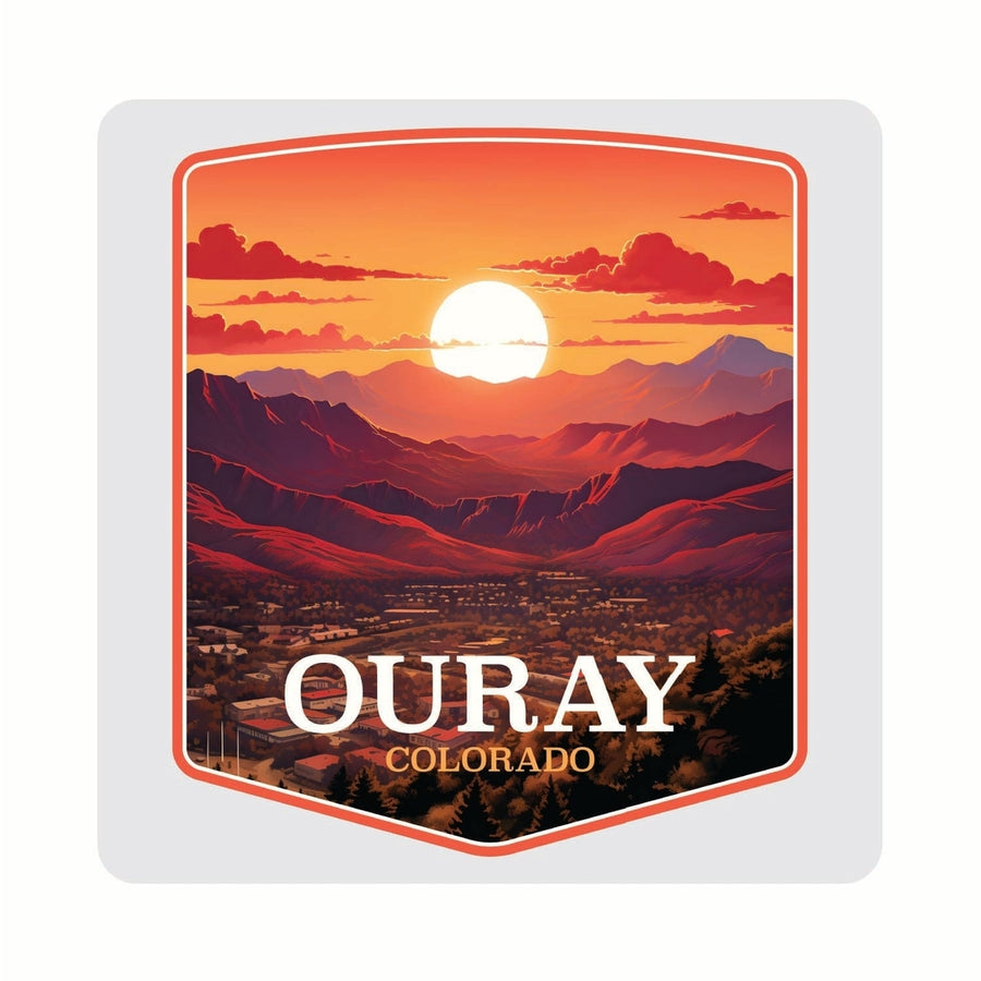 Ouray Colorado Mountain Sunset Design Souvenir 4x4-Inch Coaster Acrylic 4 Pack Image 1