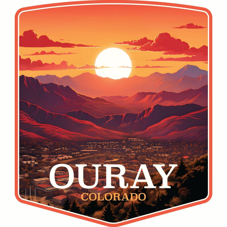 Ouray Colorado Mountain Sunset Design Souvenir Vinyl Decal Sticker Image 1