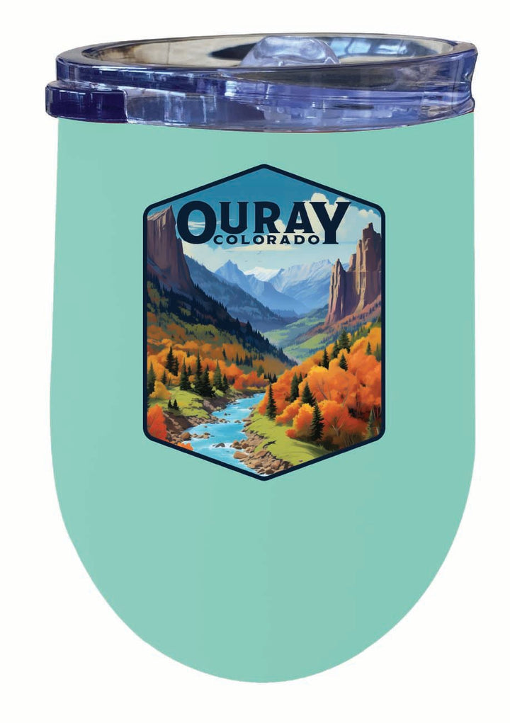 Ouray Colorado Mountain and River Design Souvenir 12 oz Insulated Wine Stainless Steel Tumbler Image 2