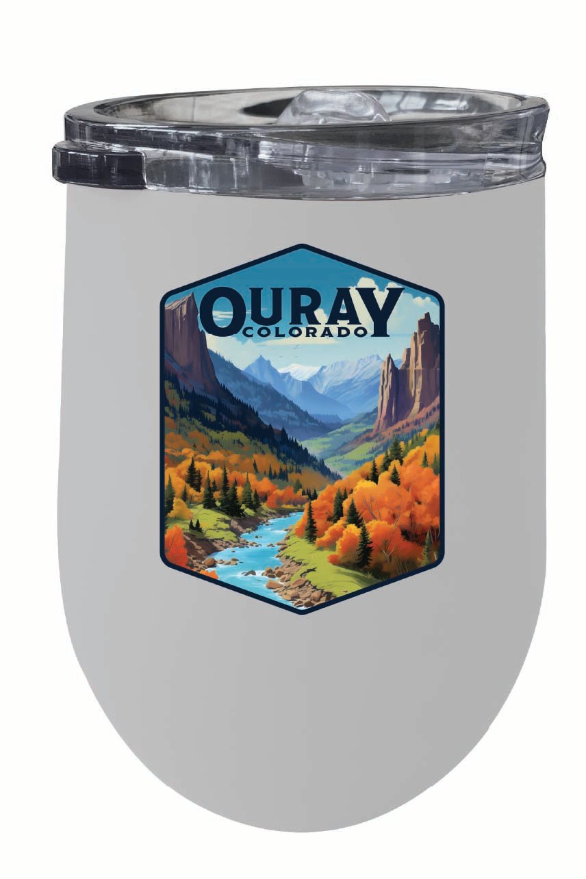 Ouray Colorado Mountain and River Design Souvenir 12 oz Insulated Wine Stainless Steel Tumbler Image 4