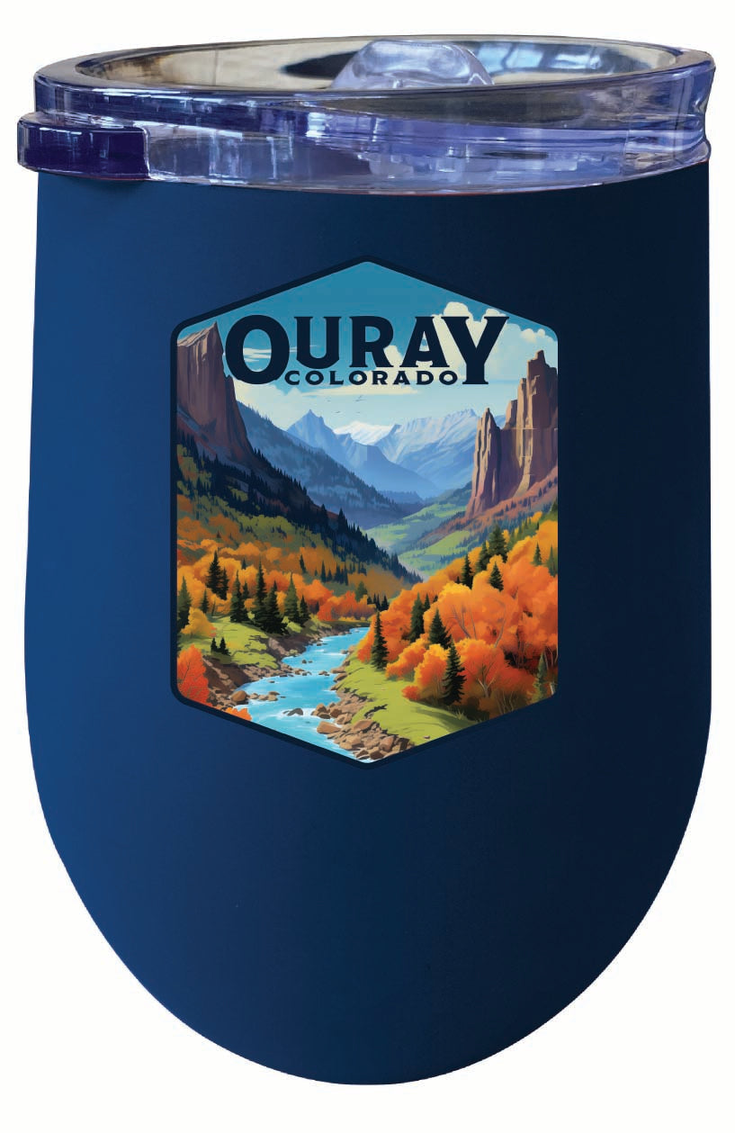 Ouray Colorado Mountain and River Design Souvenir 12 oz Insulated Wine Stainless Steel Tumbler Image 5