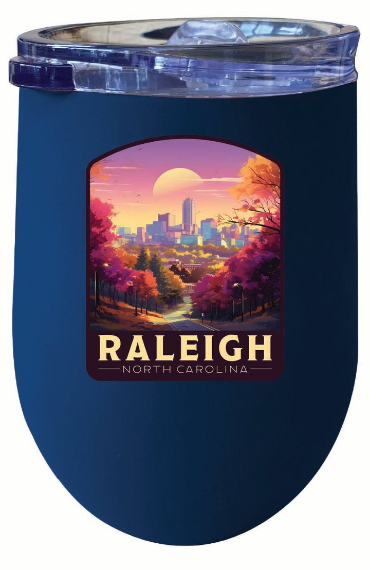 Raleigh North Carolina City of Oaks Design Souvenir 12 oz Insulated Wine Stainless Steel Tumbler Image 1