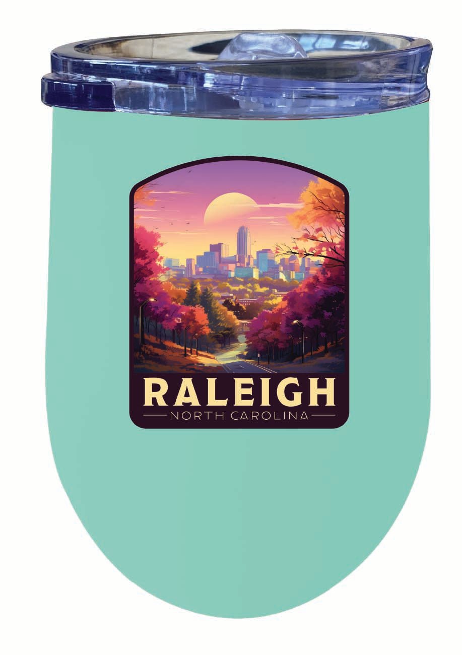 Raleigh North Carolina City of Oaks Design Souvenir 12 oz Insulated Wine Stainless Steel Tumbler Image 1