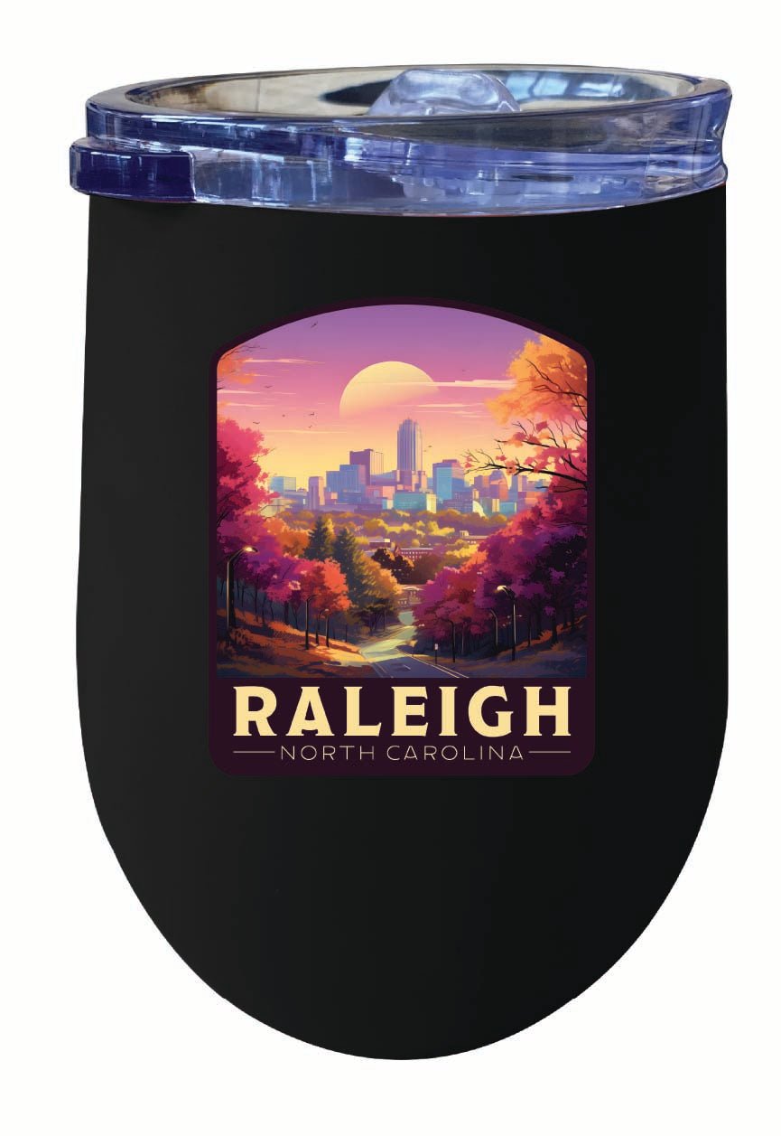 Raleigh North Carolina City of Oaks Design Souvenir 12 oz Insulated Wine Stainless Steel Tumbler Image 5