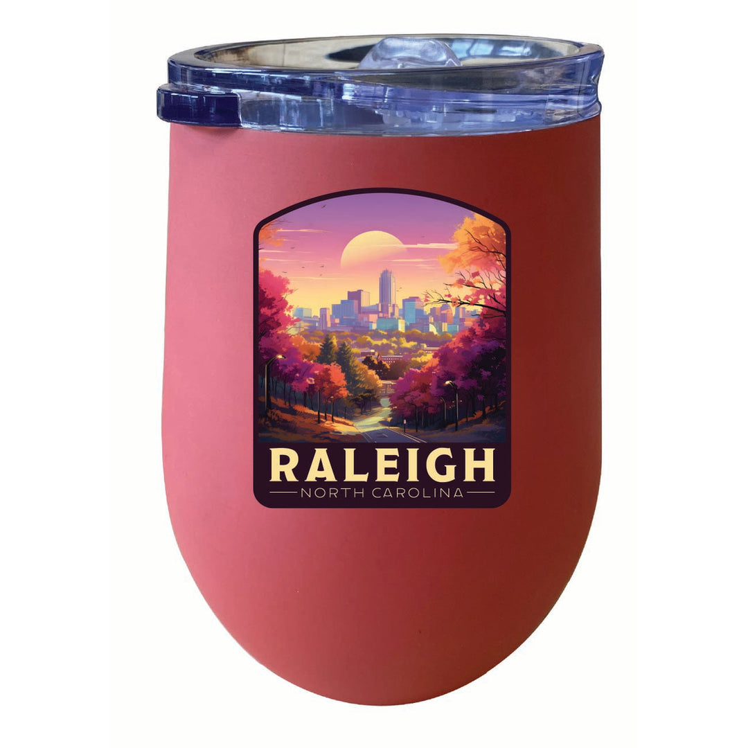 Raleigh North Carolina City of Oaks Design Souvenir 12 oz Insulated Wine Stainless Steel Tumbler Image 6