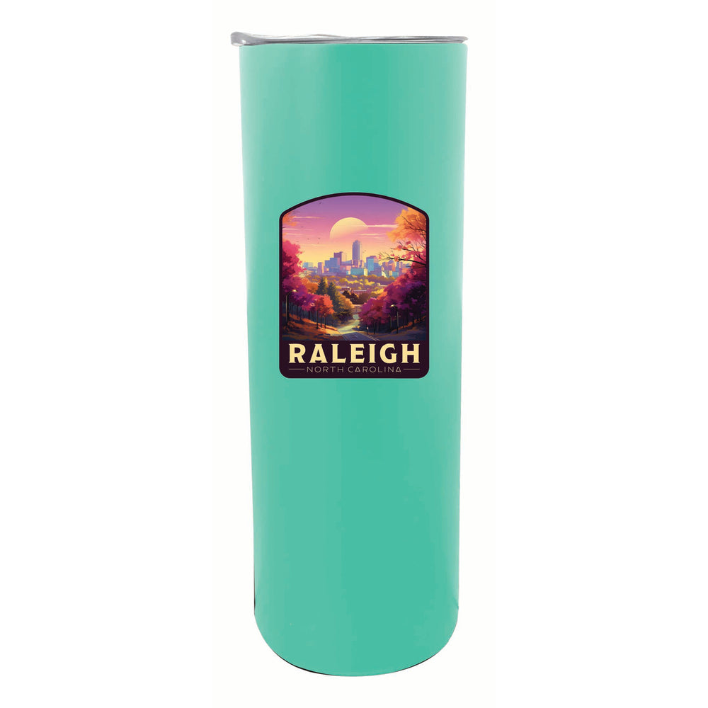 Raleigh North Carolina City of Oaks Design Souvenir 20 oz Insulated Stainless Steel Skinny Tumbler Image 2