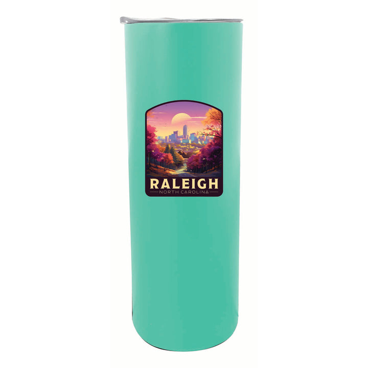 Raleigh North Carolina City of Oaks Design Souvenir 20 oz Insulated Stainless Steel Skinny Tumbler Image 2